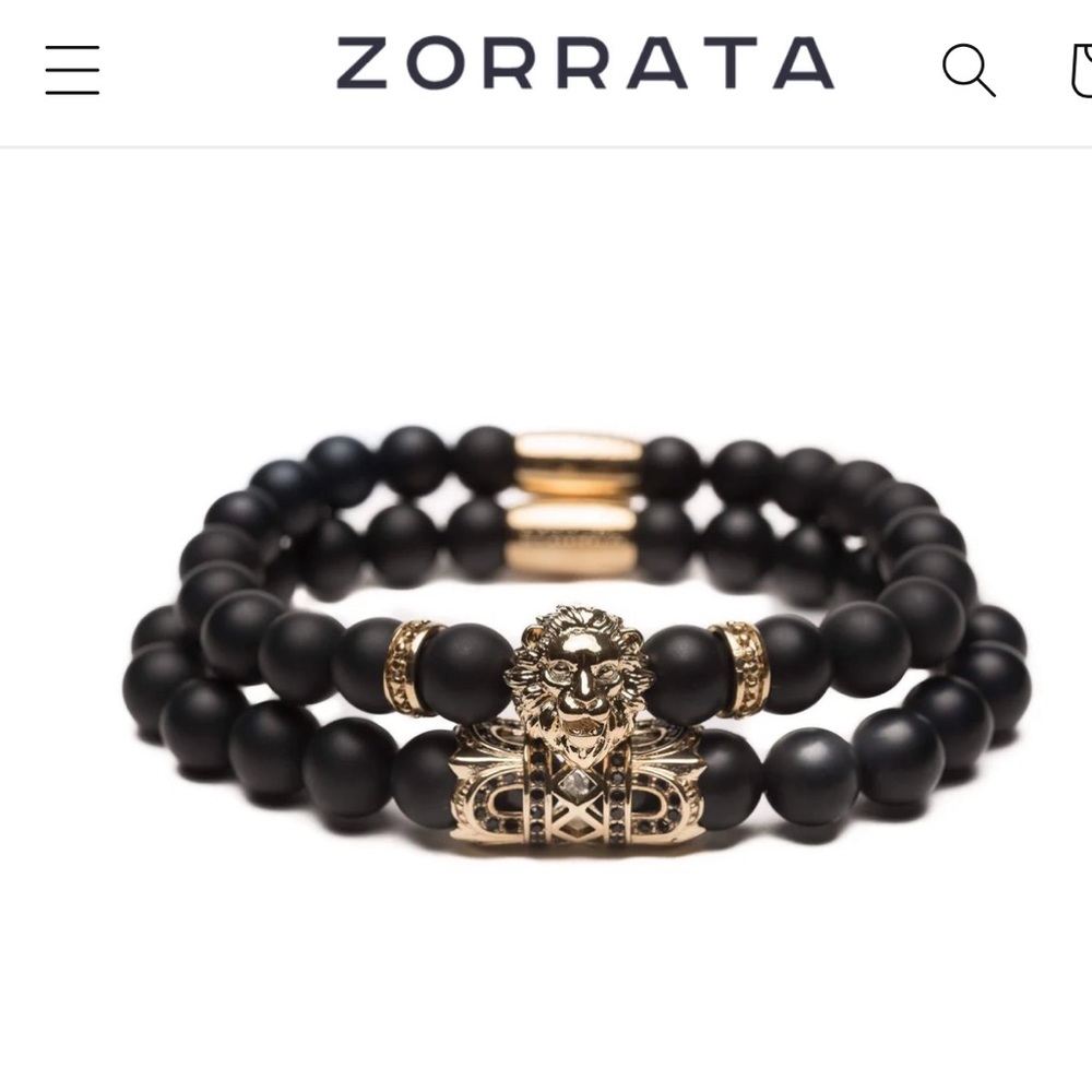 Black and Gold Beaded Bracelet Trio